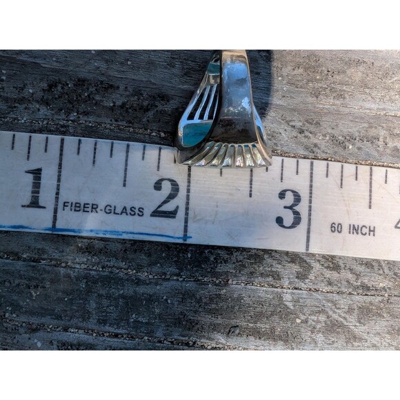 Vintage Turquoise Signet Ring, Southwestern Jewelry, Unisex Ring - Picture 8 of 9